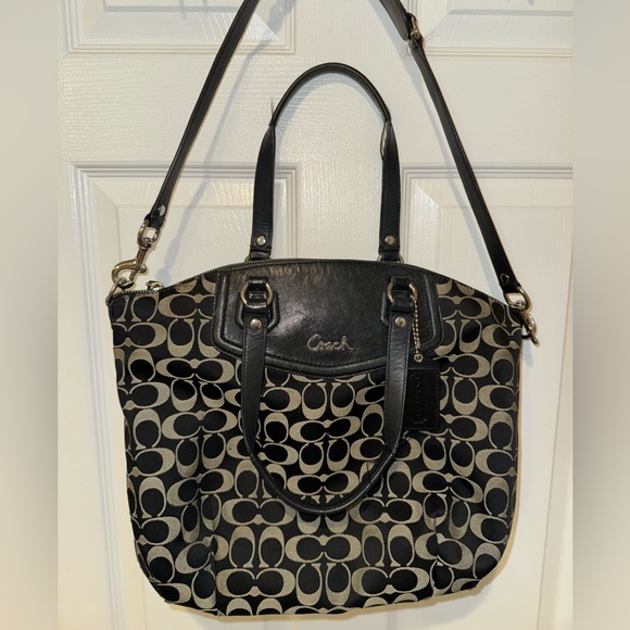 COACH ASHLEY SIGNATURE NORTH/ SOUTH SATCHEL - Picture 3 of 9